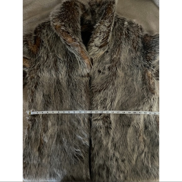 ‼️SOLD‼️Dennis Basso brown/grey faux fur coat sz small - Picture 3 of 5